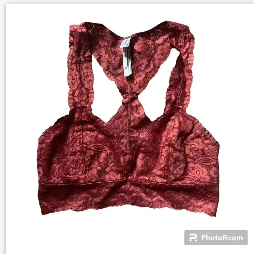 Free People Intimately Free Galloon Mesh Lace Rust Bralette